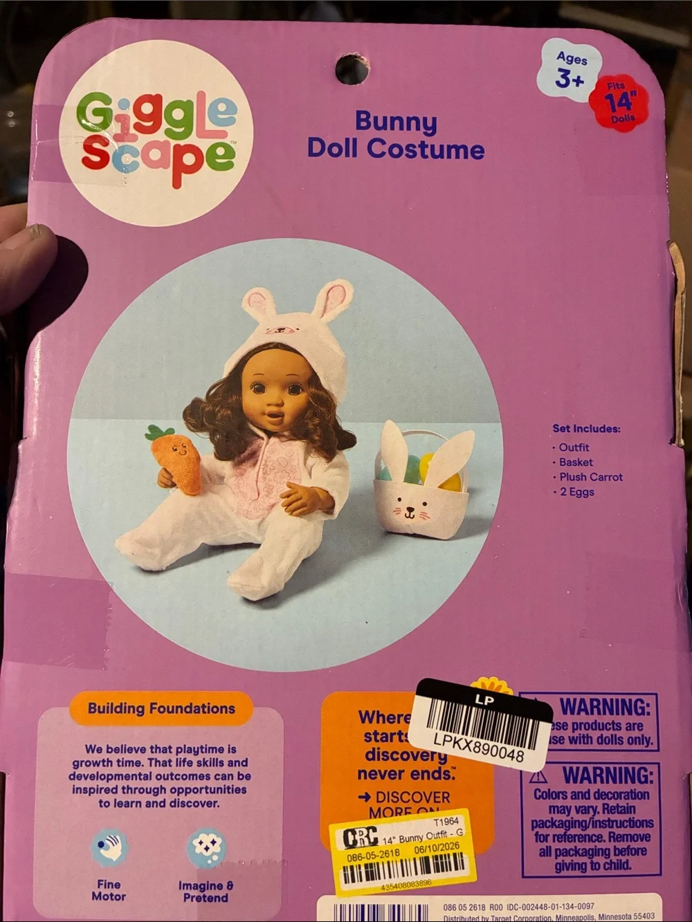 Bunny Doll Outfit in White & Pink